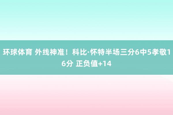 环球体育 外线神准！科比·怀特半场三分6中5孝敬16分 正负值+14