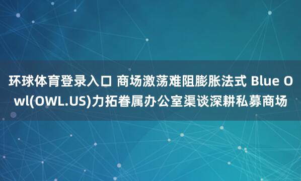 环球体育登录入口 商场激荡难阻膨胀法式 Blue Owl(OWL.US)力拓眷属办公室渠谈深耕私募商场
